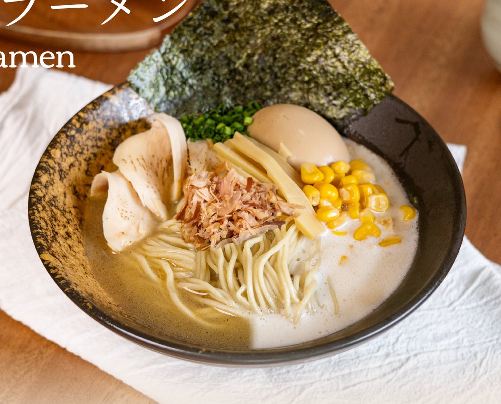 50/50 Ramen — half Tori Paitan, half Bonito